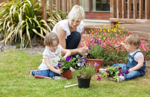 Selhurst backyard with hard landscaping and soft planting elements